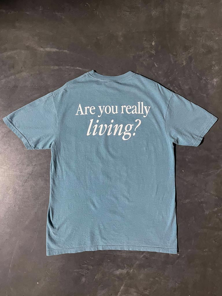 Are You Really Living Tee - Slate Blue