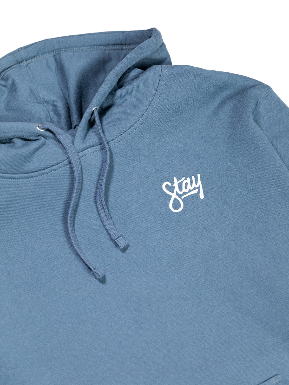 Cursive Embroidered Hoodie - Slate Blue