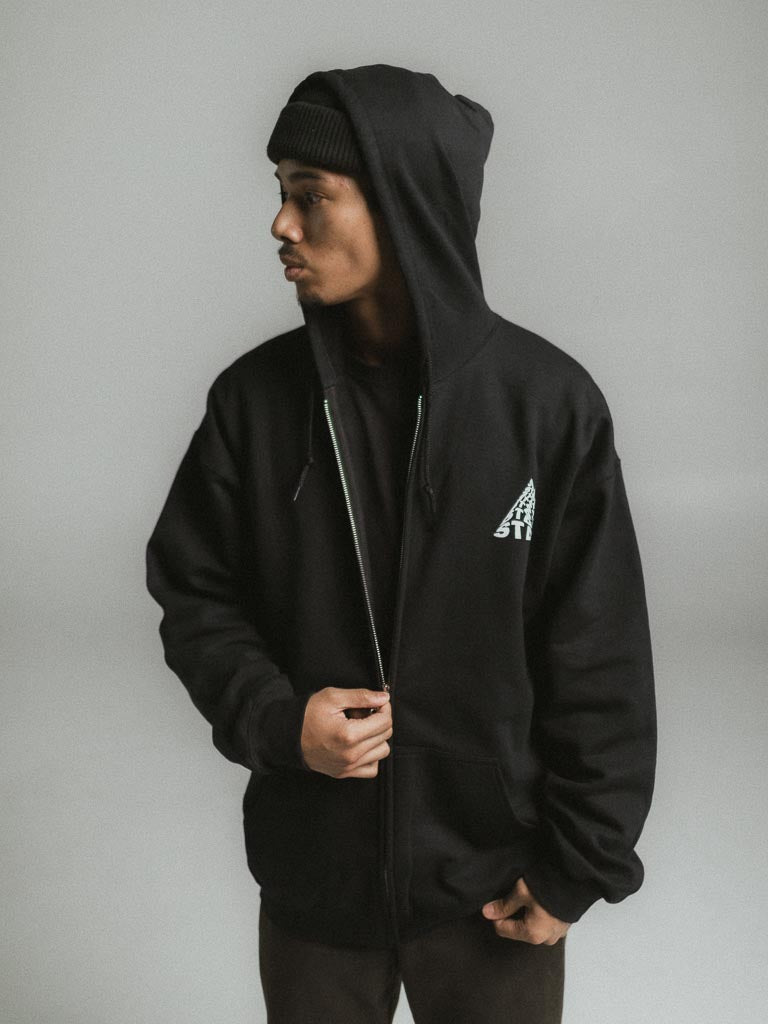 Trying Zip-Up Hoodie - Black