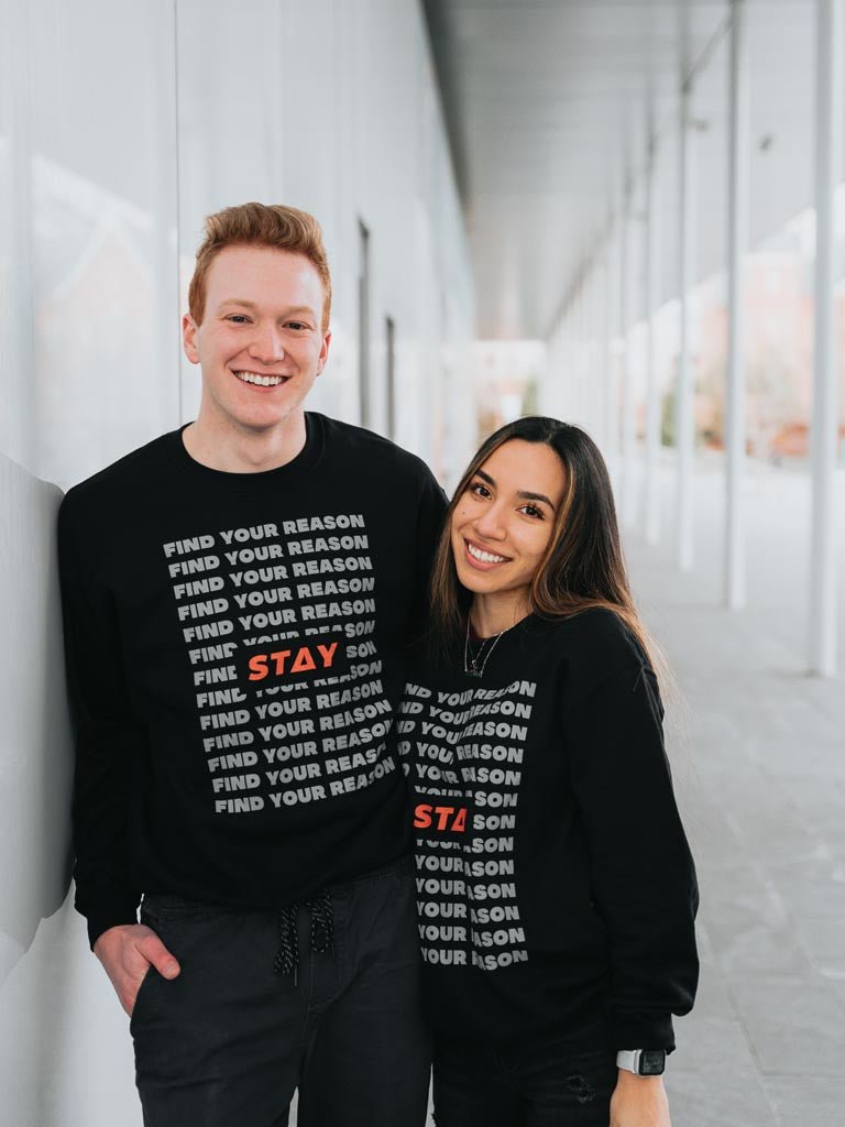 Printed Black Sweatshirt | Unisex Black Sweatshirt | STAY WEAR
