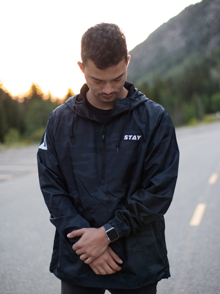 Black Windbreaker Jacket | Black Camo Windbreaker | STAY WEAR