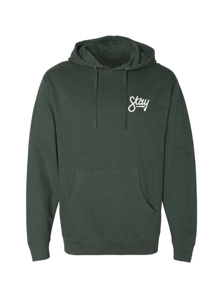 Cursive Embroidered Hoodie - Alpine Green