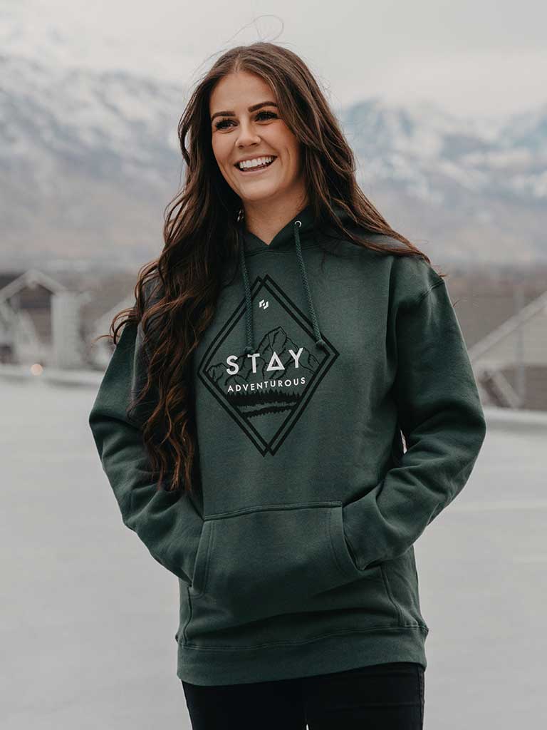 Stay Adventurous Hoodie - Alpine Green