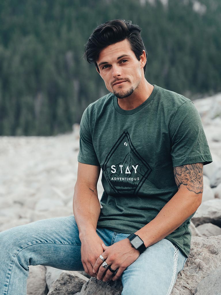Stay Adventurous Tee - Heather Forest - STAY WEAR