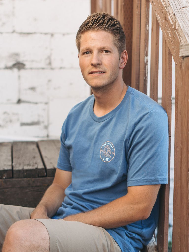 Waves Tee - Blue Steel - STAY WEAR
