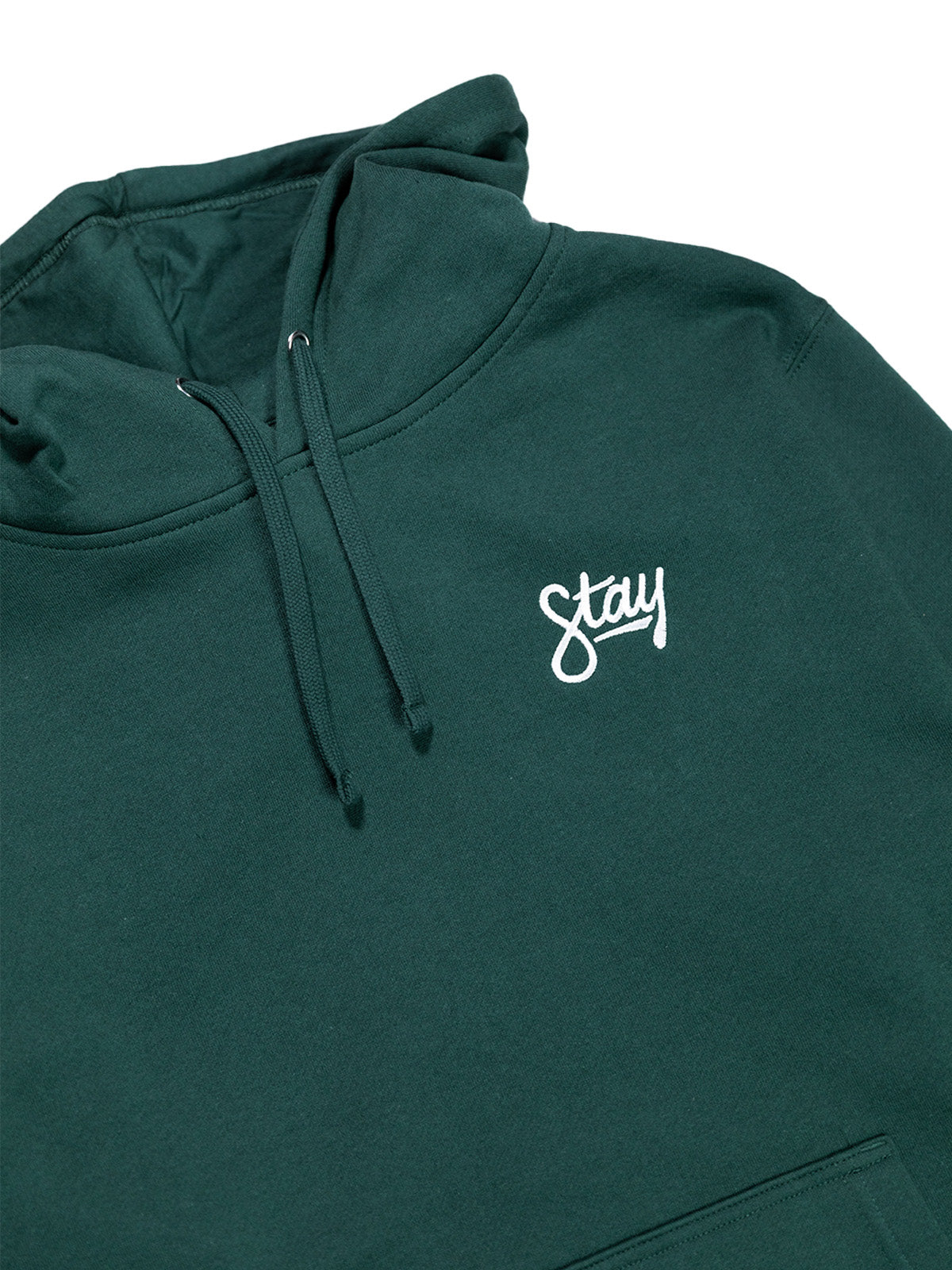 Cursive Embroidered Hoodie - Alpine Green