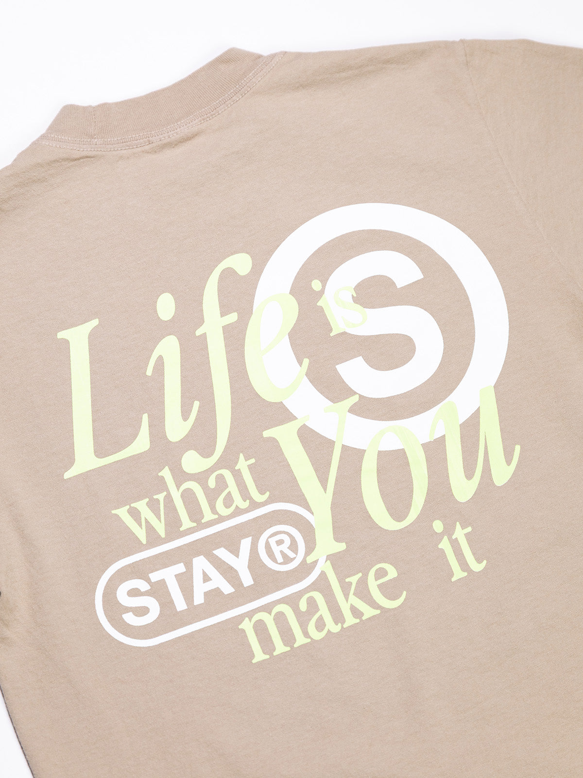 Life Is What You Make It Oversized Tee - Oatmeal