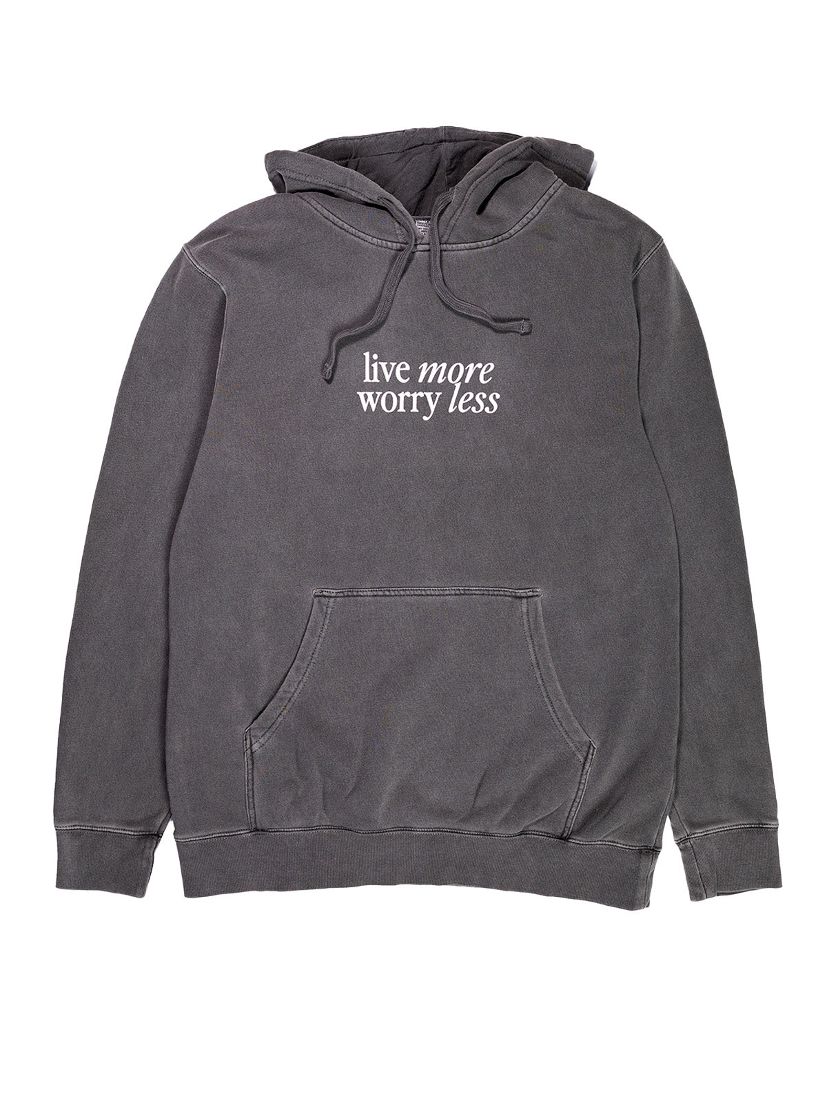 Live More Worry Less Hoodie - Pigment Black