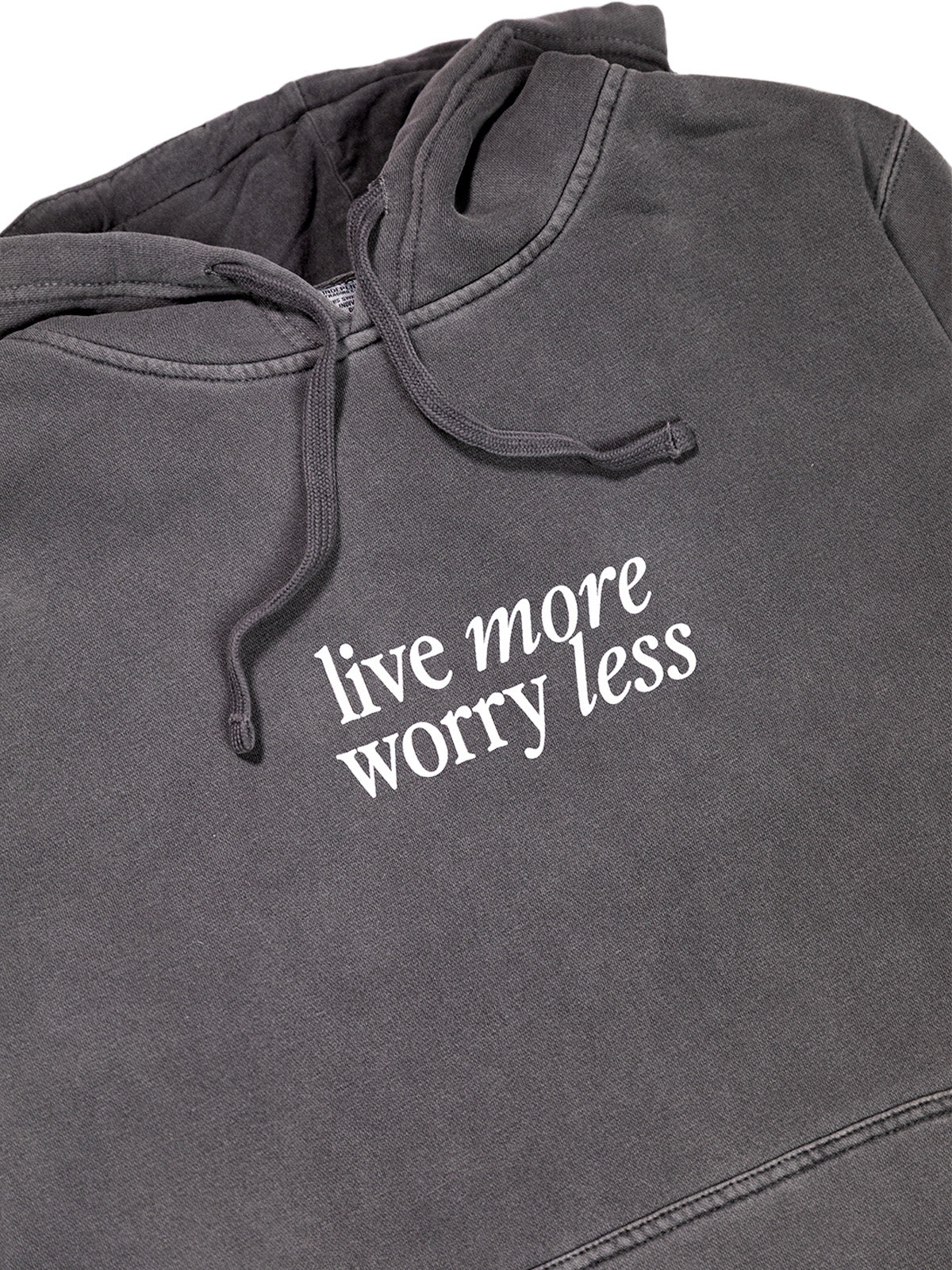 Live More Worry Less Hoodie - Pigment Black