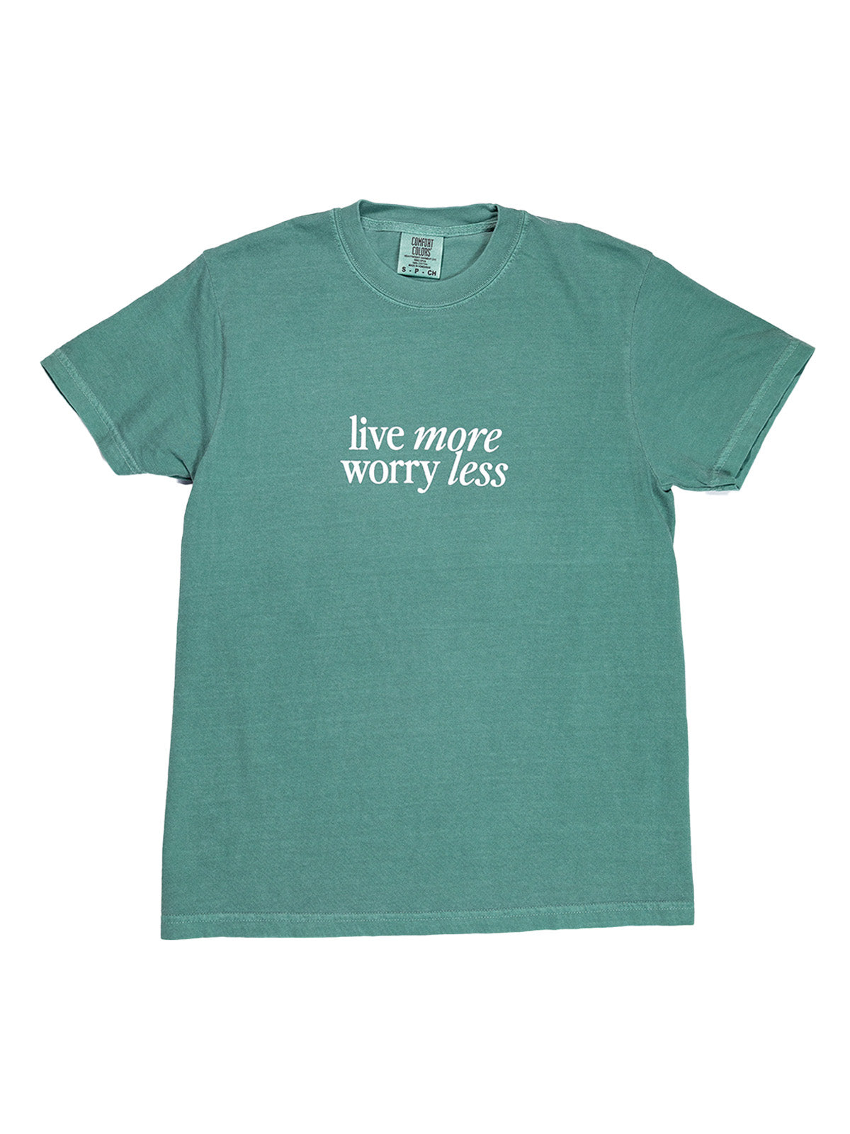 Live More Worry Less Tee - Light Green