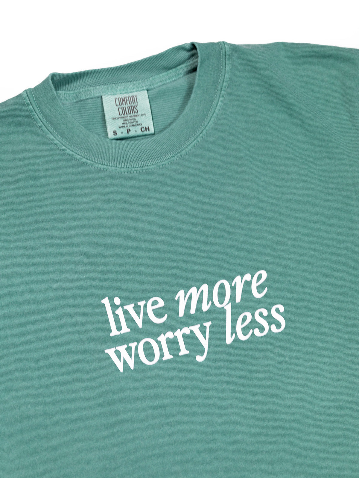 Live More Worry Less Tee - Light Green
