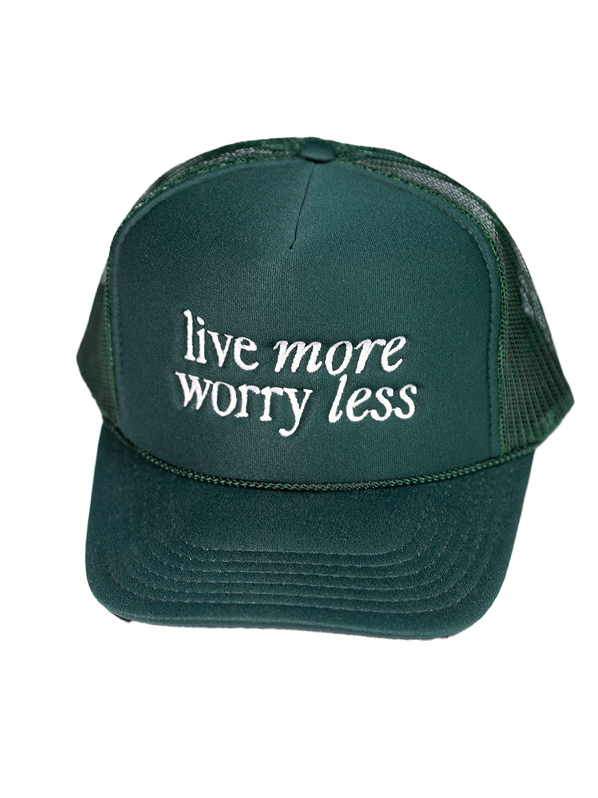 Live More Worry Less Trucker Hat - Green