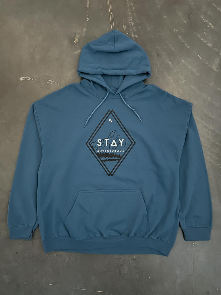 Stay Adventurous Hoodie - Slate Blue
