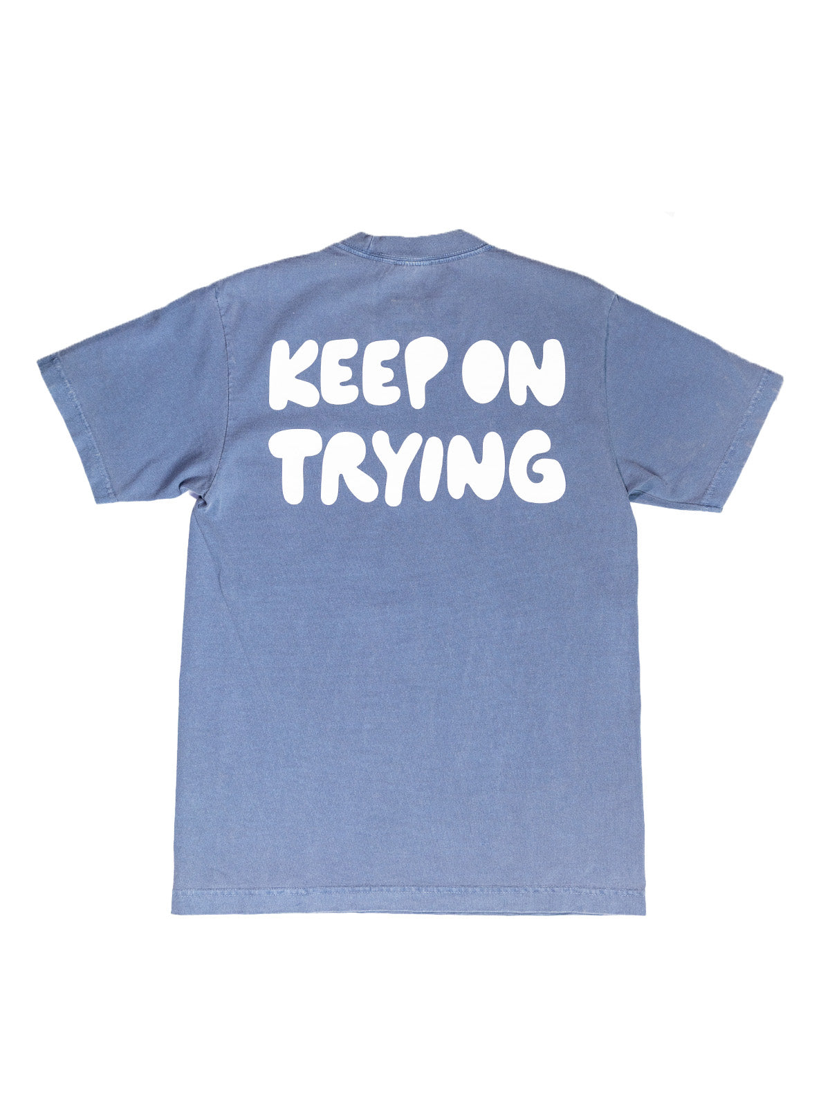 Keep On Trying Oversized Tee - Washed Denim