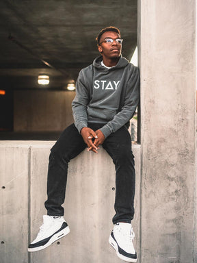 Stay Hoodie Embroidered - Pigment Black