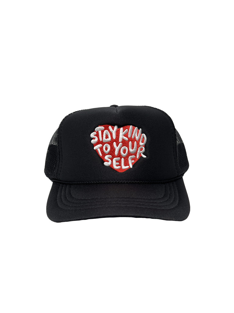 Youth Self Love Trucker Hat - Black