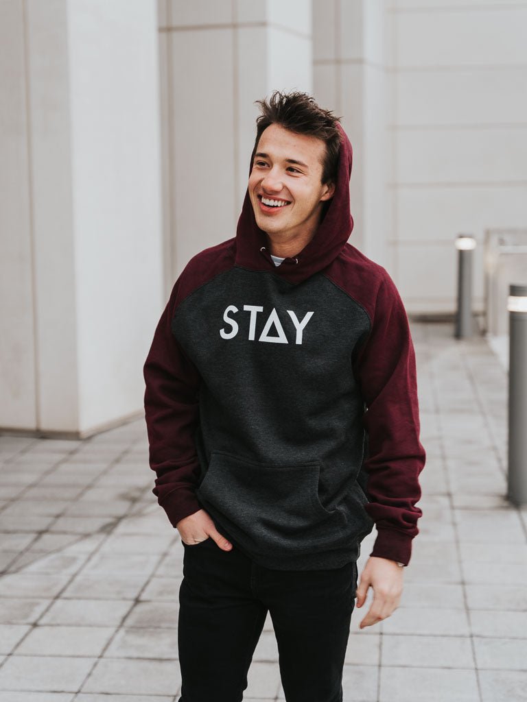 burgundy hoodie