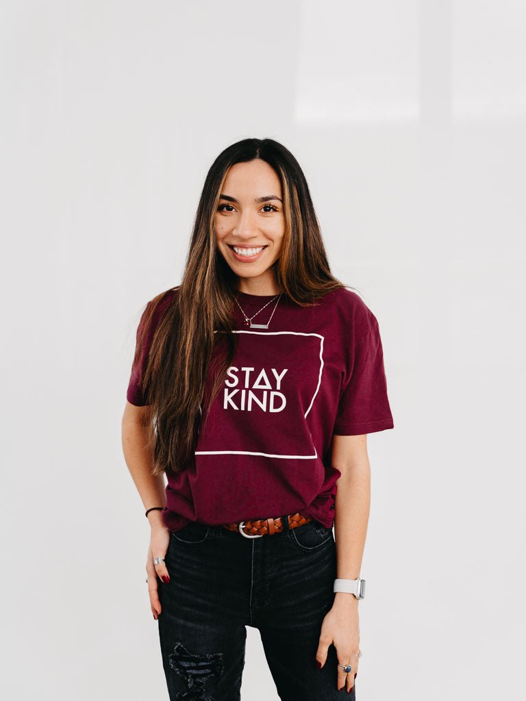 Stay Kind Tee - Maroon - STAY WEAR
