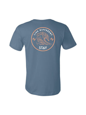 Waves Tee - Blue Steel - STAY WEAR